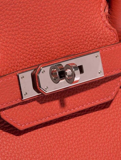Pre-owned Hermès bag Birkin 30 Togo Geranium Red Closing System | Sell your designer bag on Saclab.com
