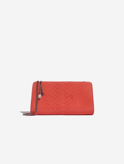 Sac Chanel d'occasion Pochette Python Orange Corail, Devant Rouge | Vendez votre sac de créateur sur Saclab.com