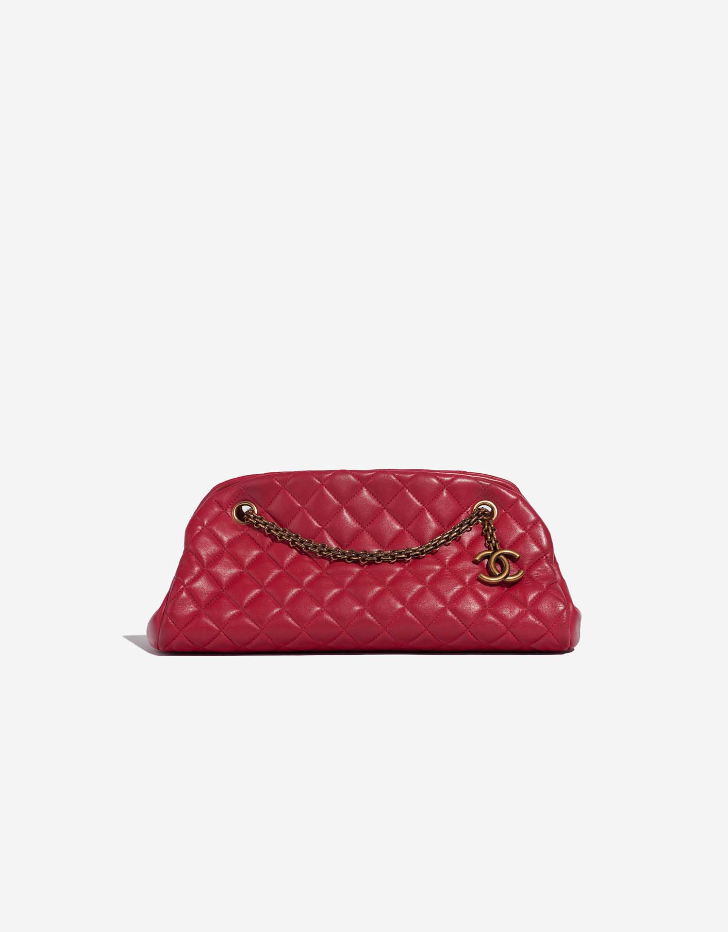 Chanel Red Timeless Just Mademoiselle Leather Bowling Bag Multiple