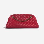 Pre-owned Chanel bag Bowling Mademoiselle Medium Lamb Raspberry Red Red Back | Sell your designer bag on Saclab.com