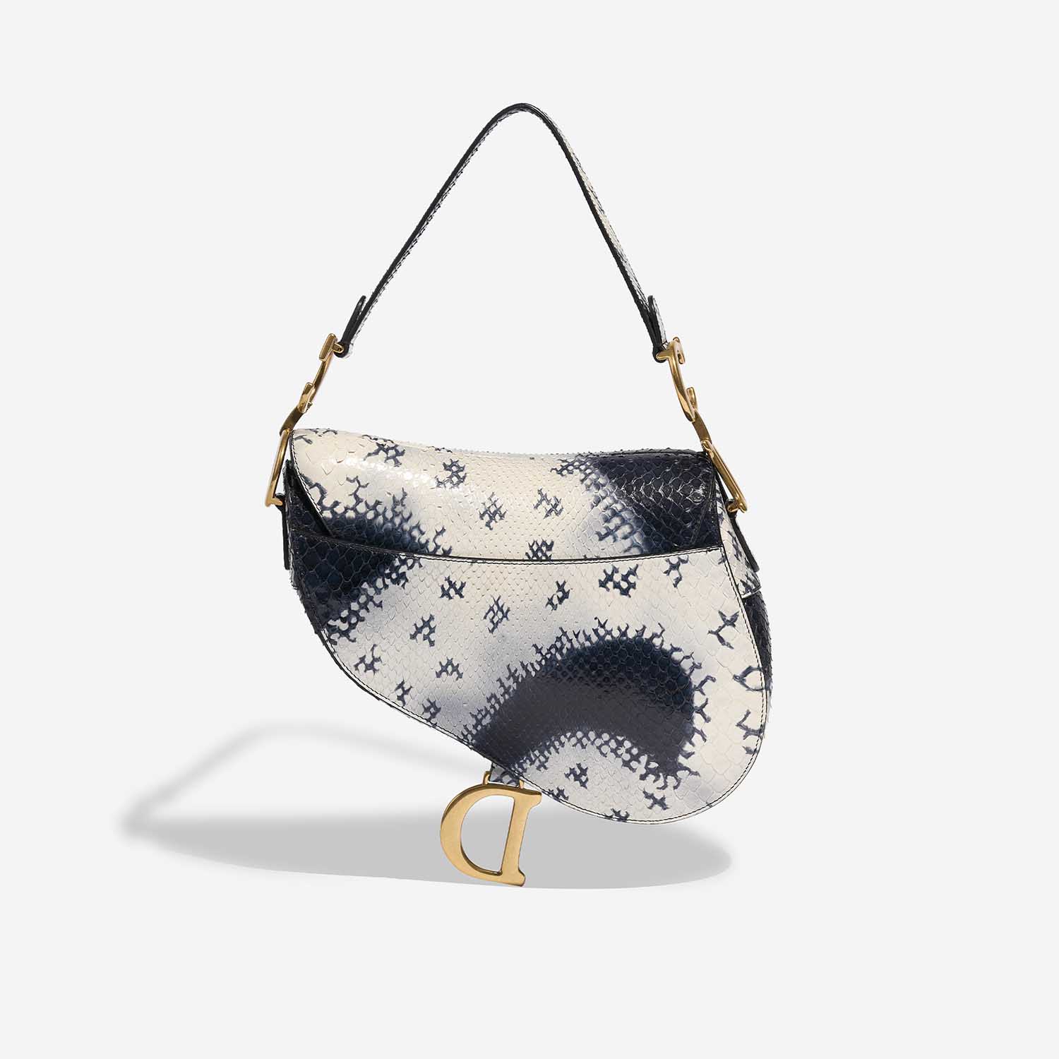 Pre-owned Dior bag Saddle Medium Python Blue / White Blue, White Back | Sell your designer bag on Saclab.com