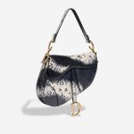 Pre-owned Dior bag Saddle Medium Python Blue / White Blue, White Side Front | Sell your designer bag on Saclab.com