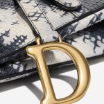 Pre-owned Dior bag Saddle Medium Python Blue / White Blue, White Closing System | Sell your designer bag on Saclab.com