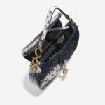 Pre-owned Dior bag Saddle Medium Python Blue / White Blue, White Inside | Sell your designer bag on Saclab.com