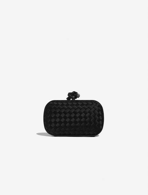 Pre-owned Bottega Veneta bag Knot Chain Clutch Satin Black Black Front | Sell your designer bag on Saclab.com