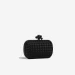Pre-owned Bottega Veneta bag Knot Chain Clutch Satin Black Black Side Front | Sell your designer bag on Saclab.com