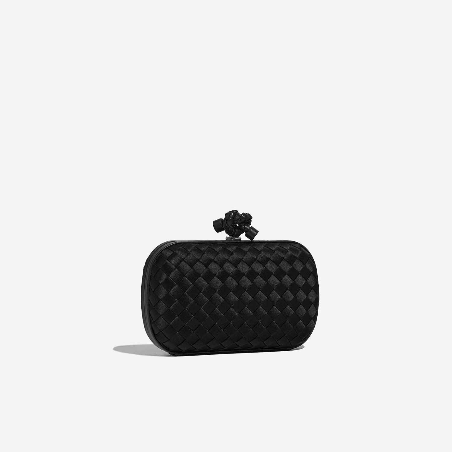 Pre-owned Bottega Veneta bag Knot Chain Clutch Satin Black Black Side Front | Sell your designer bag on Saclab.com