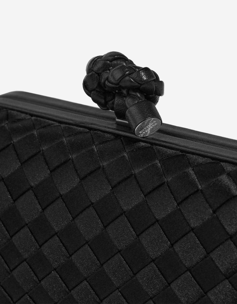 Bottega Knot Chain Clutch Satin Black SACLÀB