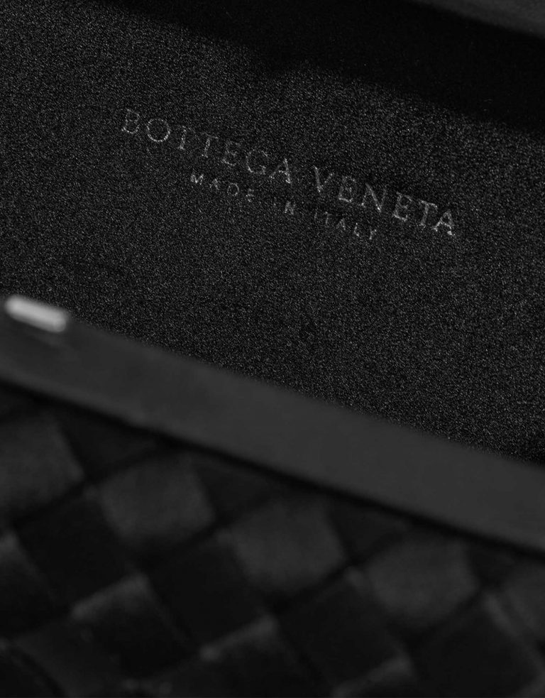 Pre-owned Bottega Veneta bag Knot Chain Clutch Satin Black Black Logo | Sell your designer bag on Saclab.com