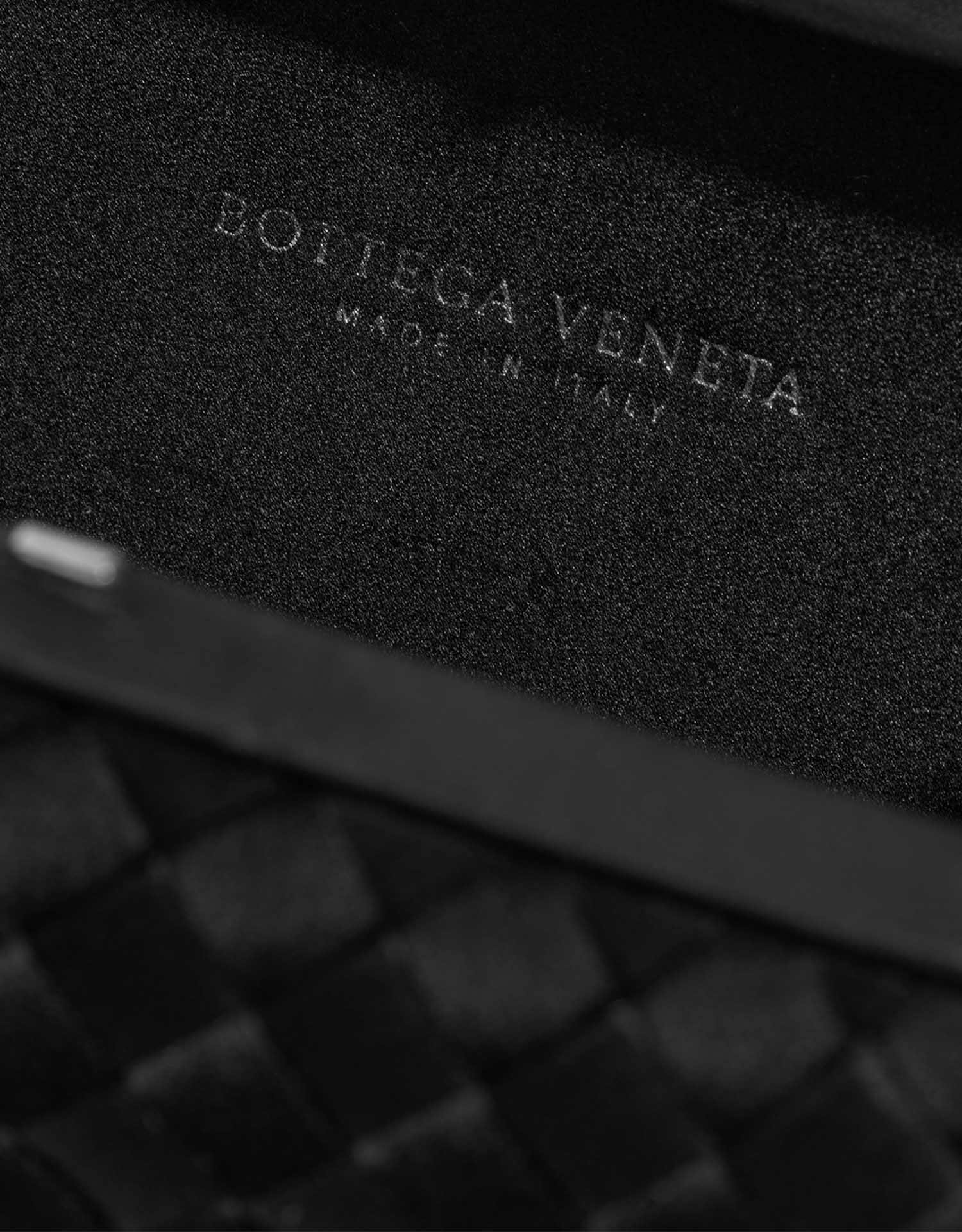Pre-owned Bottega Veneta bag Knot Chain Clutch Satin Black Black Logo | Sell your designer bag on Saclab.com