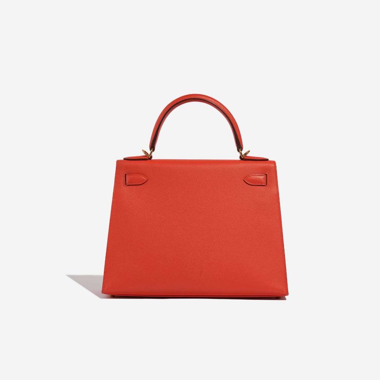 Pre-owned Hermès bag Kelly 28 Epsom Capucine Orange Back | Sell your designer bag on Saclab.com