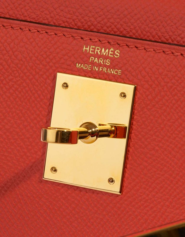 Pre-owned Hermès bag Kelly 28 Epsom Capucine Orange Logo | Sell your designer bag on Saclab.com