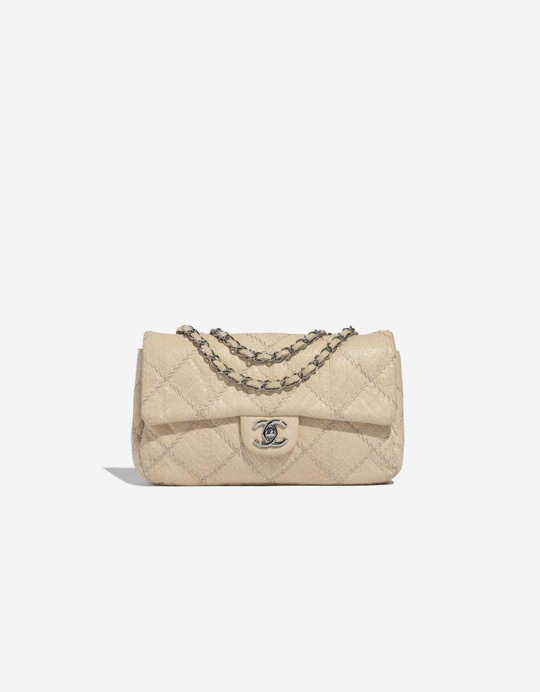 Sac Chanel d'occasion Classique Medium Python Beige Beige Front | Vendez votre sac de créateur sur Saclab.com