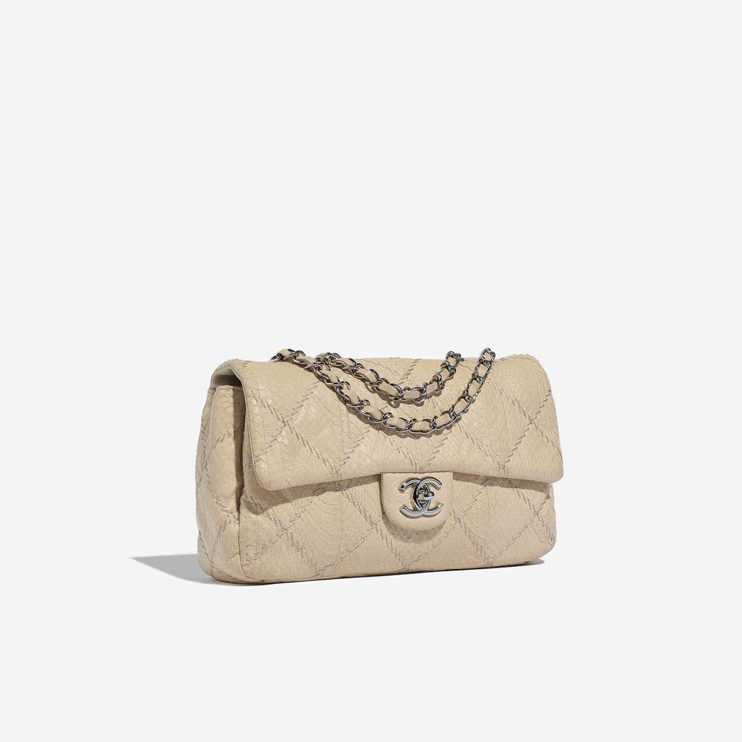 Pre-owned Chanel bag Timeless Medium Python Beige Beige Side Front | Sell your designer bag on Saclab.com