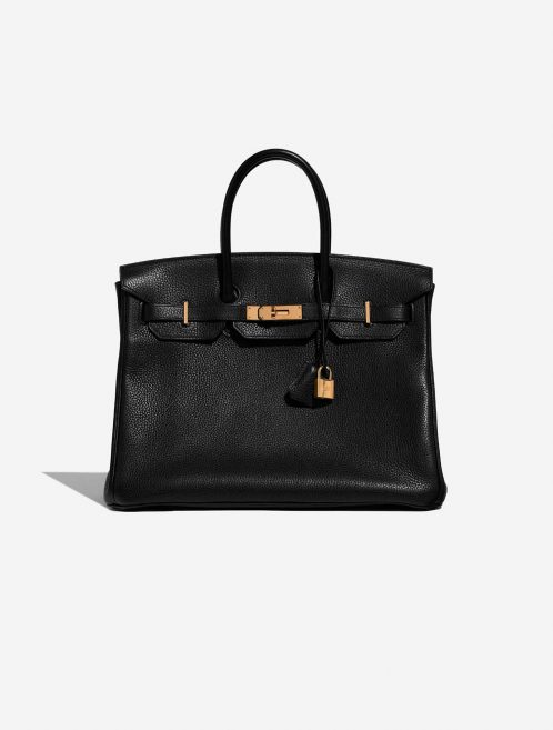 Pre-owned Hermès bag Birkin 35 Clemence Black Black Front | Sell your designer bag on Saclab.com