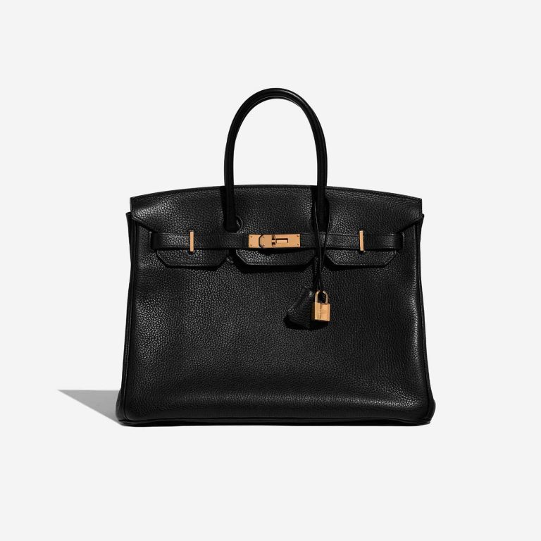 Pre-owned Hermès bag Birkin 35 Clemence Black Black Front | Sell your designer bag on Saclab.com