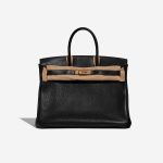 Pre-owned Hermès bag Birkin 35 Clemence Black Black Front Velt | Sell your designer bag on Saclab.com