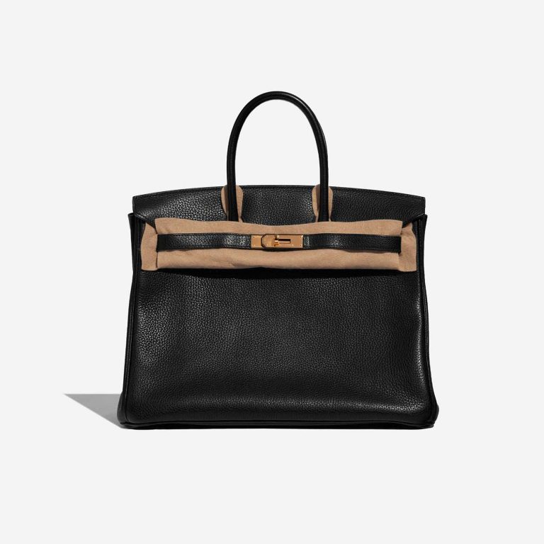 Pre-owned Hermès bag Birkin 35 Clemence Black Black Front Velt | Sell your designer bag on Saclab.com