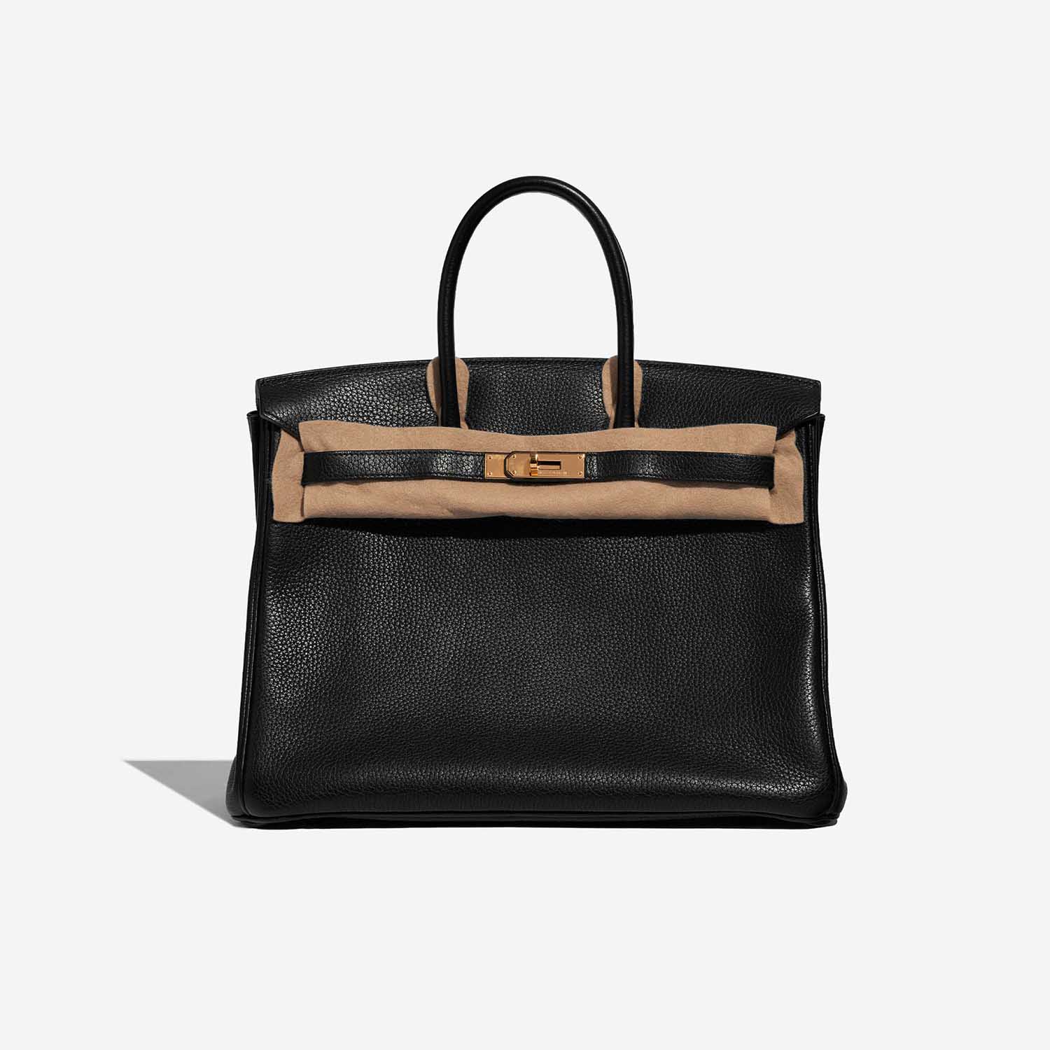 Pre-owned Hermès Tasche Birkin 35 Clemence Schwarz Schwarz Front Velt | Verkaufen Sie Ihre Designer-Tasche auf Saclab.com