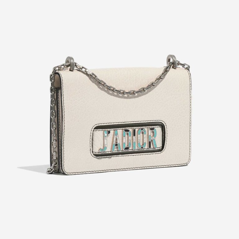 Pre-owned Dior bag J’Adior Crumpled Calf Cream White Side Front | Sell your designer bag on Saclab.com