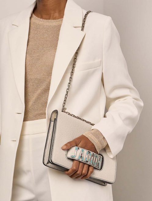 Pre-owned Dior bag J’Adior Crumpled Calf Cream White Model | Sell your designer bag on Saclab.com