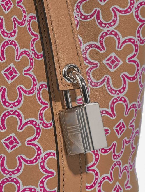 Pre-owned Hermès bag Micro Lucky Daisy Picotin 14 Swift Chai / Rose / Blanc Brown Closing System | Sell your designer bag on Saclab.com