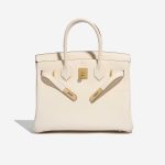 Pre-owned Hermès bag Birkin 30 Taurillon Clemence Nata White Front Open | Sell your designer bag on Saclab.com