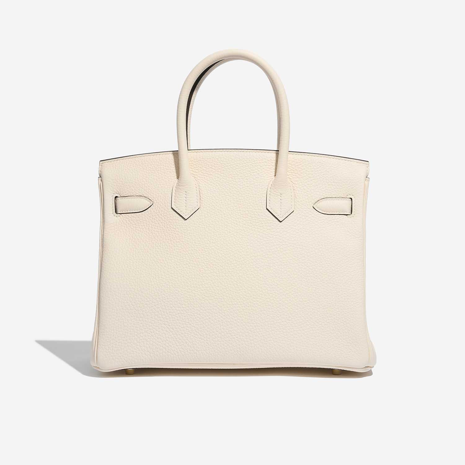 Pre-owned Hermès bag Birkin 30 Taurillon Clemence Nata White Back | Sell your designer bag on Saclab.com