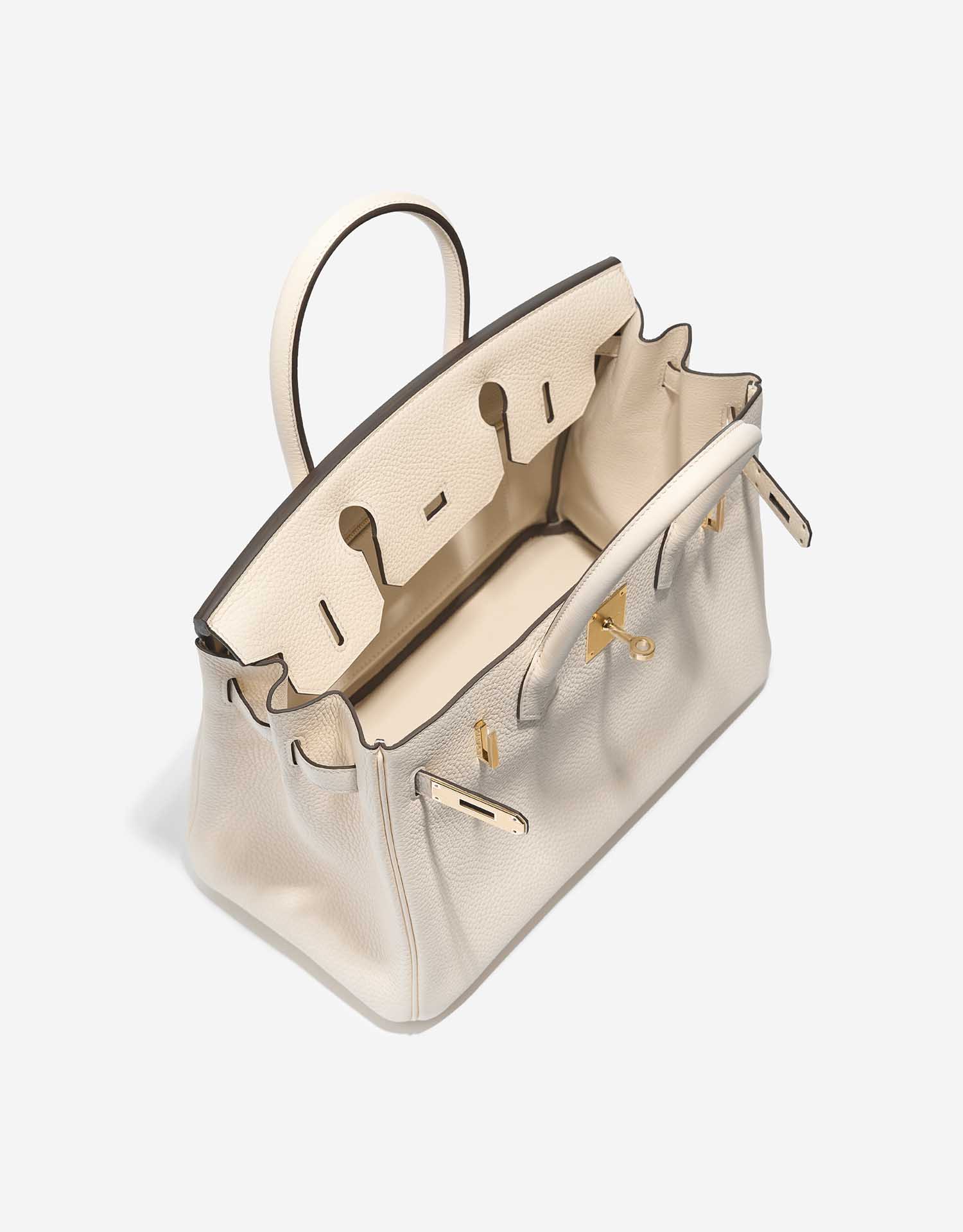 Pre-owned Hermès bag Birkin 30 Taurillon Clemence Nata White Inside | Sell your designer bag on Saclab.com
