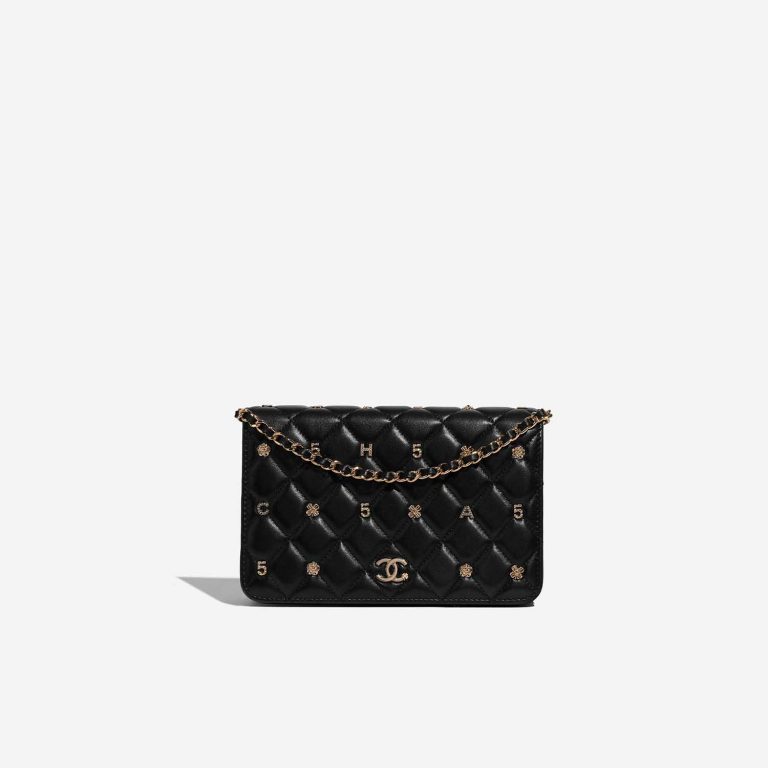 Pre-owned Chanel bag Timeless WOC Lamb Black Lucky Charms Black Front | Sell your designer bag on Saclab.com
