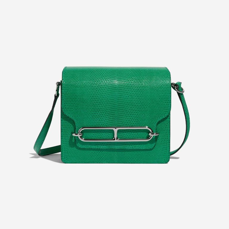 Pre-owned Hermès bag Roulis 18 Lizard Vert Menthe Green Front | Sell your designer bag on Saclab.com