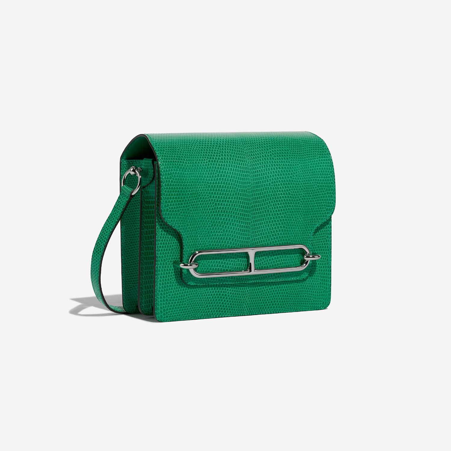 Sac Hermès d'occasion Roulis 18 lézard Vert Menthe Green Side Front | Vendez votre sac de créateur sur Saclab.com