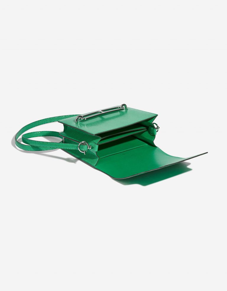 Pre-owned Hermès bag Roulis 18 Lizard Vert Menthe Green Inside | Sell your designer bag on Saclab.com