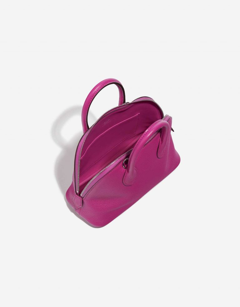 Pre-owned Hermès bag Bolide Mini 20 Chevre Mysore Rose Pourpre Pink, Violet Inside | Sell your designer bag on Saclab.com