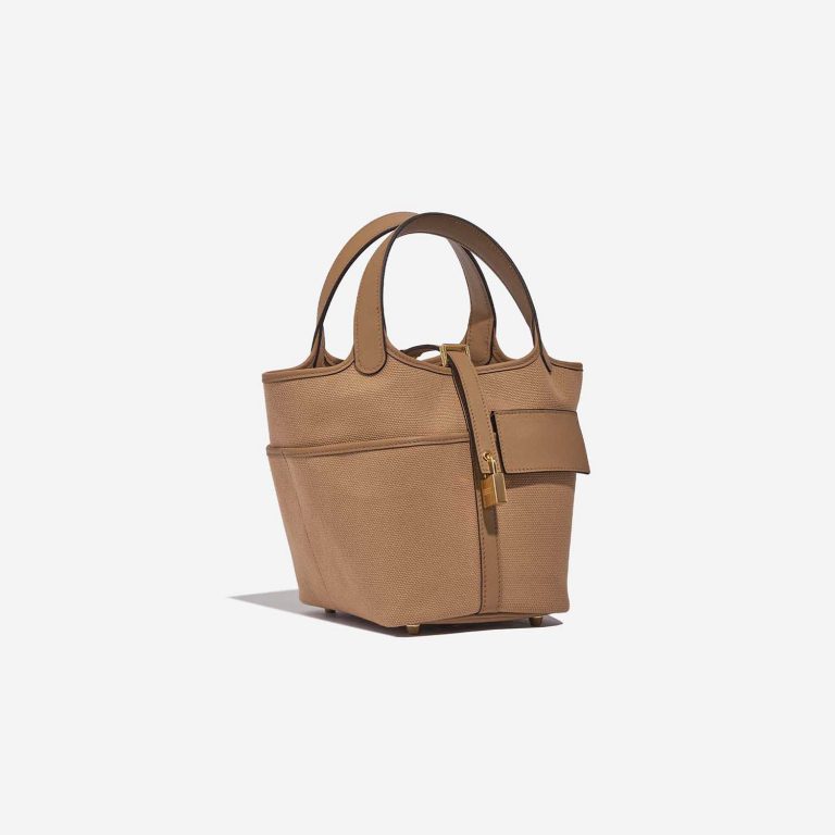 Pre-owned Hermès bag Picotin Cargo 18 Toile Goeland / Swift Chai Brown Side Front | Sell your designer bag on Saclab.com