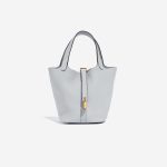 Pre-owned Hermès bag Picotin 18 Clemence Bleu Pale Blue Front | Sell your designer bag on Saclab.com