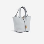 Pre-owned Hermès bag Picotin 18 Clemence Bleu Pale Blue Side Front | Sell your designer bag on Saclab.com