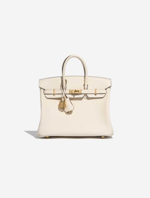 Sac Hermès d'occasion Birkin 25 Swift Nata White Front | Vendez votre sac de créateur sur Saclab.com