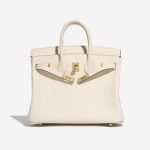 Pre-owned Hermès bag Birkin 25 Swift Nata White Front Open | Sell your designer bag on Saclab.com