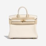 Pre-owned Hermès bag Birkin 25 Swift Nata White Front Velt | Sell your designer bag on Saclab.com