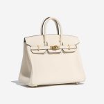 Pre-owned Hermès bag Birkin 25 Swift Nata White Side Front | Sell your designer bag on Saclab.com