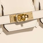 Pre-owned Hermès bag Birkin 25 Swift Nata White Closing System | Sell your designer bag on Saclab.com