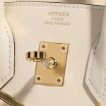 Pre-owned Hermès bag Birkin 25 Swift Nata White Logo | Sell your designer bag on Saclab.com