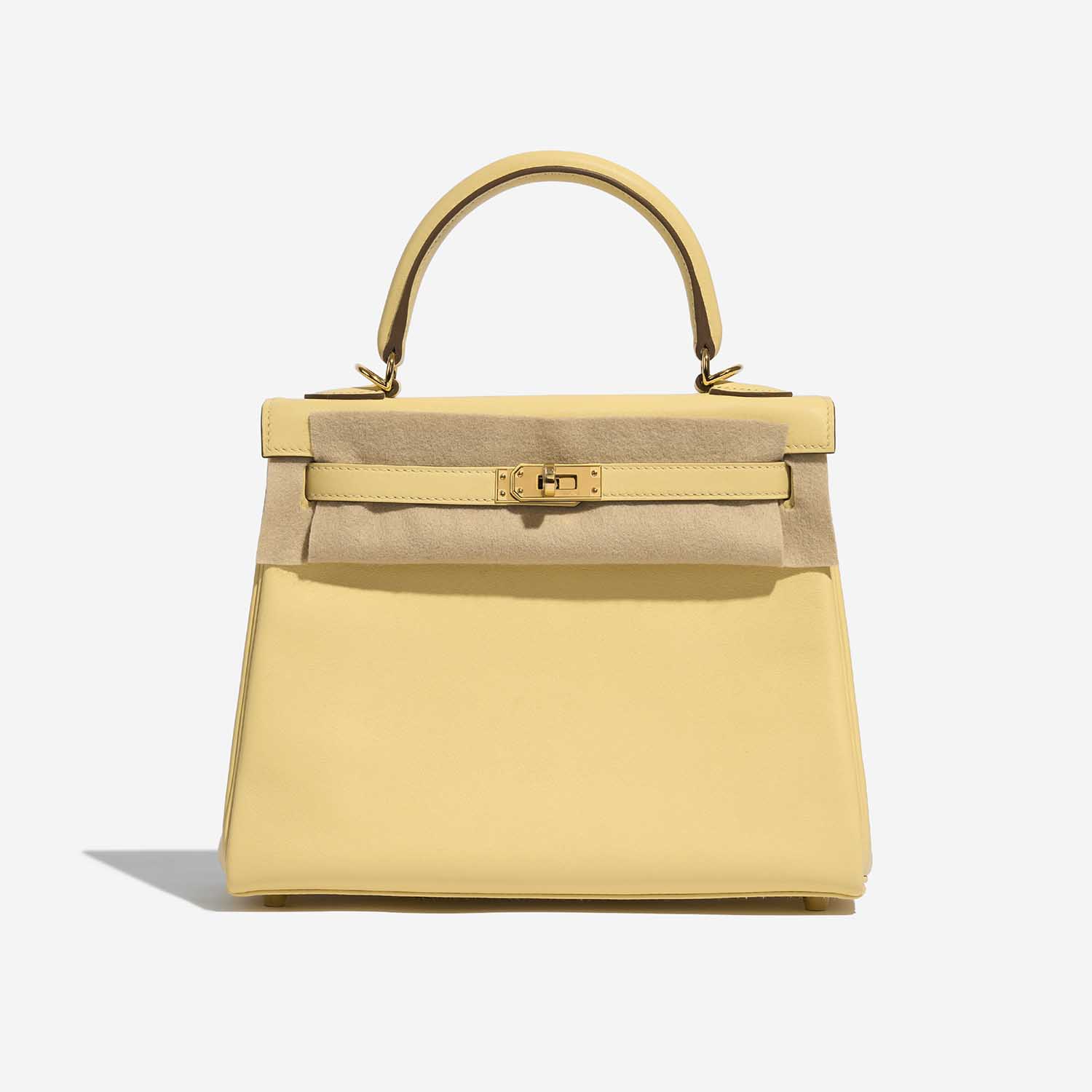 Pre-owned Hermès Tasche Kelly 25 Swift Jaune Poussin Gelb Front Velt | Verkaufen Sie Ihre Designer-Tasche auf Saclab.com
