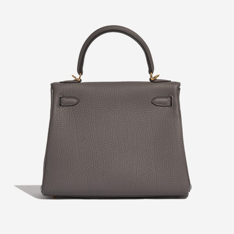 Pre-owned Hermès bag Kelly 25 Togo Gris Étain Grey Back | Sell your designer bag on Saclab.com