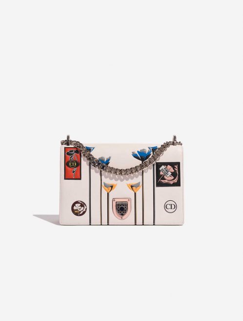 Pre-owned Dior bag Diorama Medium Calf Creme / Multicolour Multicolour, Rose Front | Sell your designer bag on Saclab.com