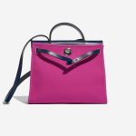 Pre-owned Hermès bag Herbag 31 Vache Hunter / Toile  Bleu Saphir / Magnolia Pink Front Open | Sell your designer bag on Saclab.com