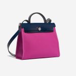 Pre-owned Hermès bag Herbag 31 Vache Hunter / Toile  Bleu Saphir / Magnolia Pink Side Front | Sell your designer bag on Saclab.com