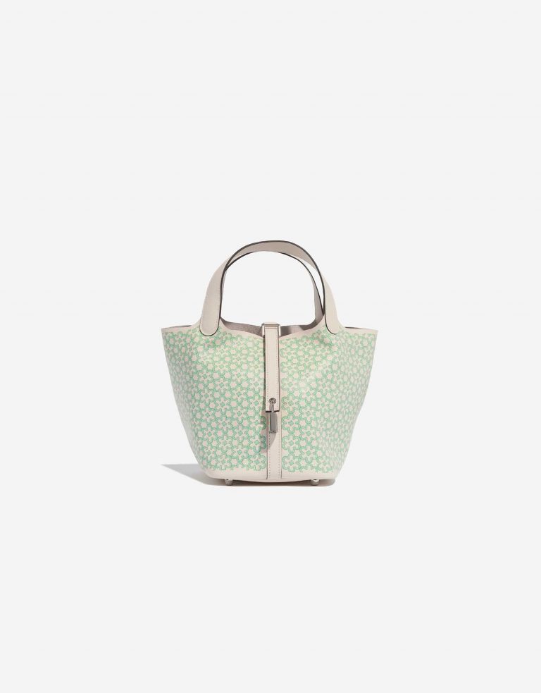 Pre-owned Hermès bag Picotin 18 Swift Nata / Vert / White Beige Front | Sell your designer bag on Saclab.com