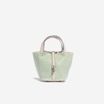 Pre-owned Hermès bag Picotin 18 Swift Nata / Vert / White Beige, Green Front | Sell your designer bag on Saclab.com
